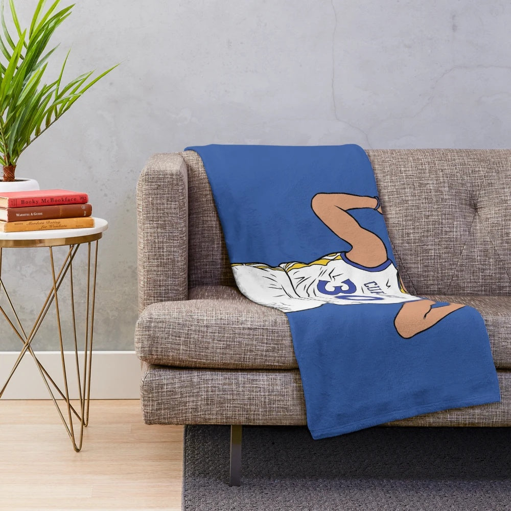 Steph Curry Inspired 3 Point Celebration Plush Blanket