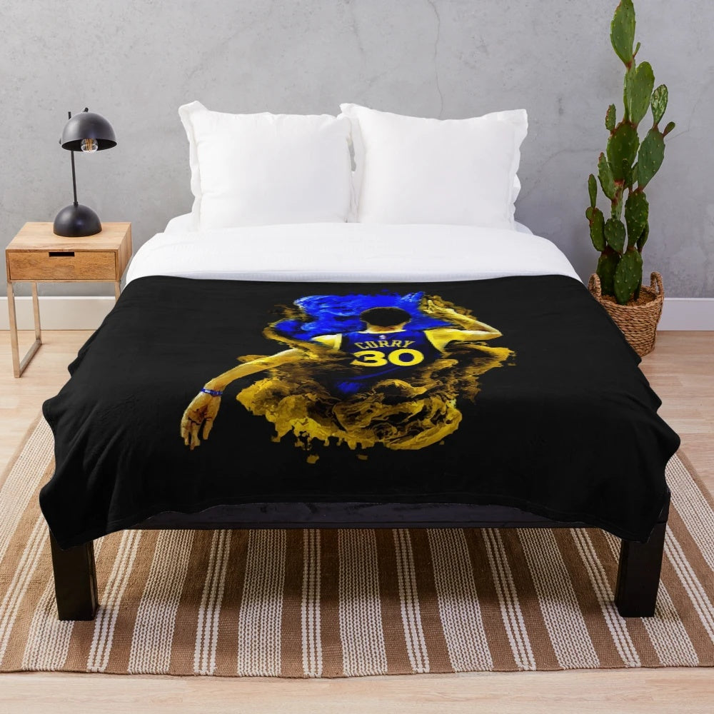 Steph Curry inspired plush blanket with essential t-shirt design