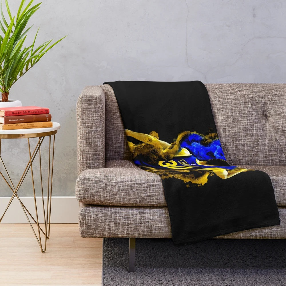 Steph Curry inspired plush blanket with essential t-shirt design