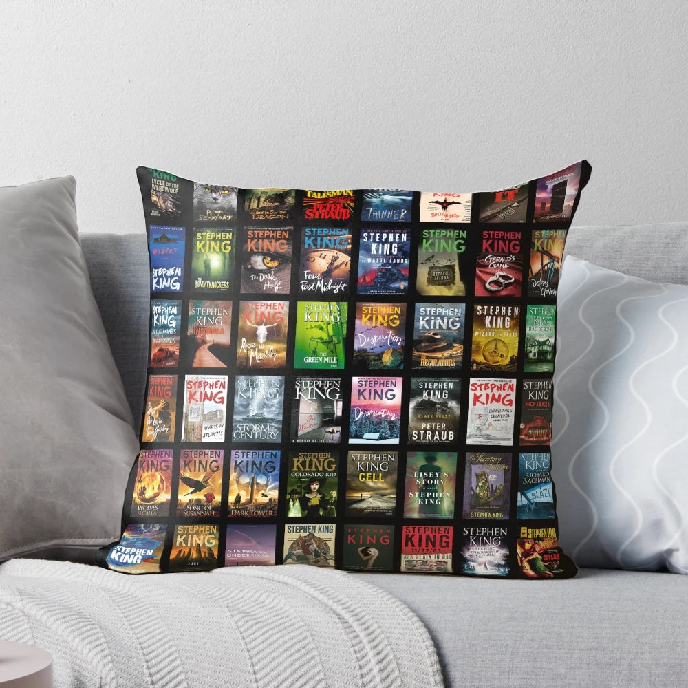 Plush Stephen King Themed Pillow featuring the Author's Complete Works