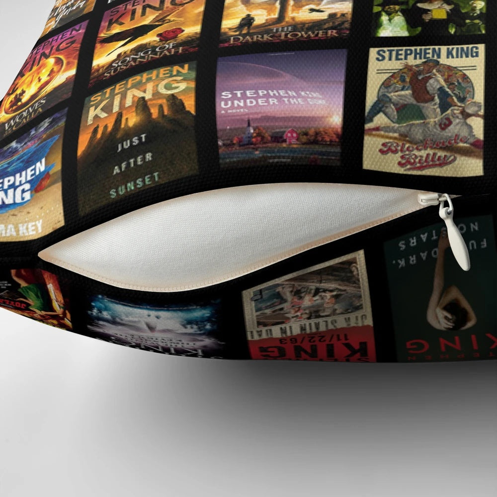 Plush Stephen King Themed Pillow featuring the Author's Complete Works