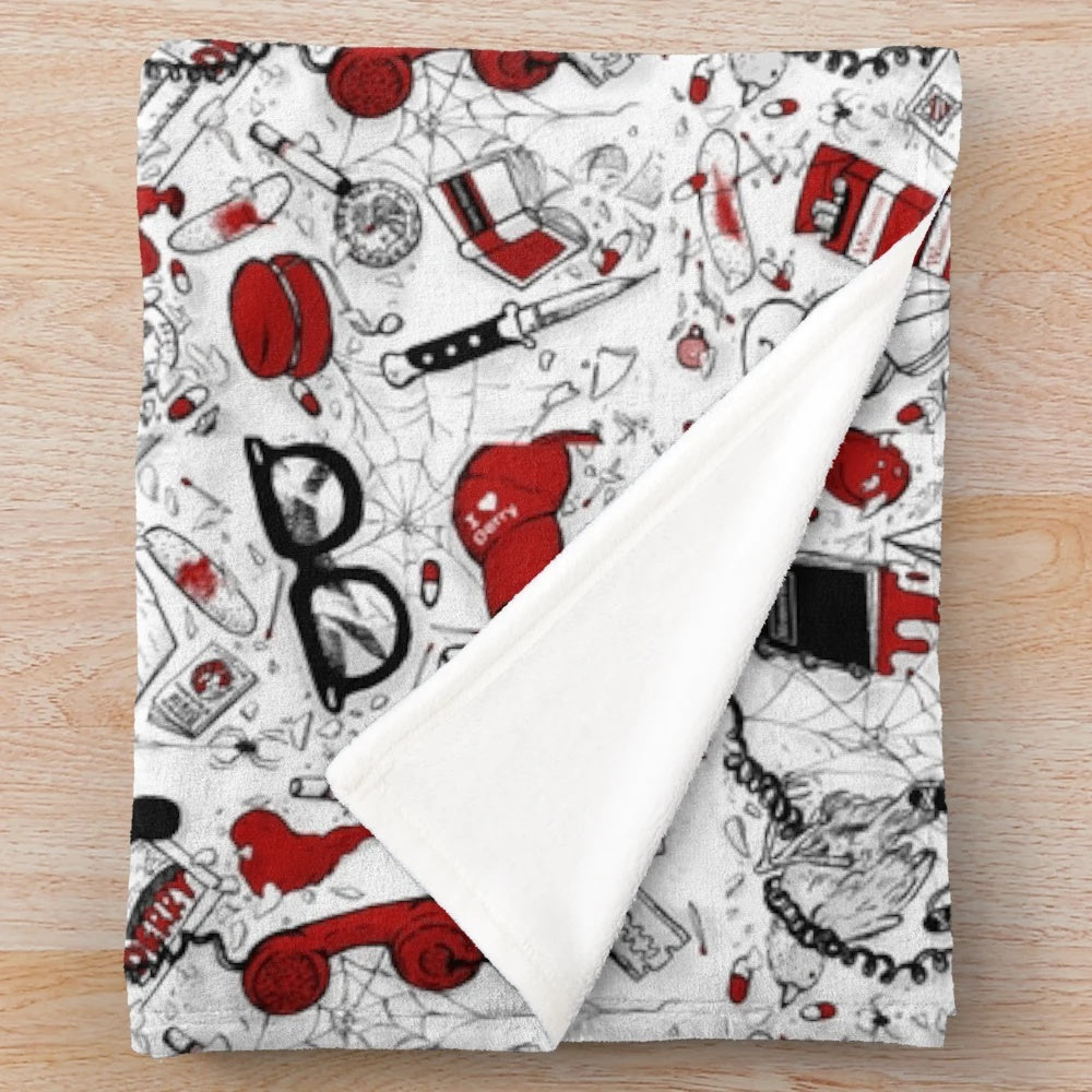 Stephen King's It-inspired plush blanket with a repeating pattern