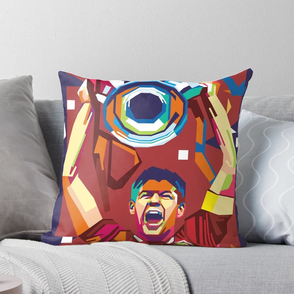 WPAP pop art pillow featuring Steven Gerrard, the captain of Liverpool FC's 2005 Champions League winning team