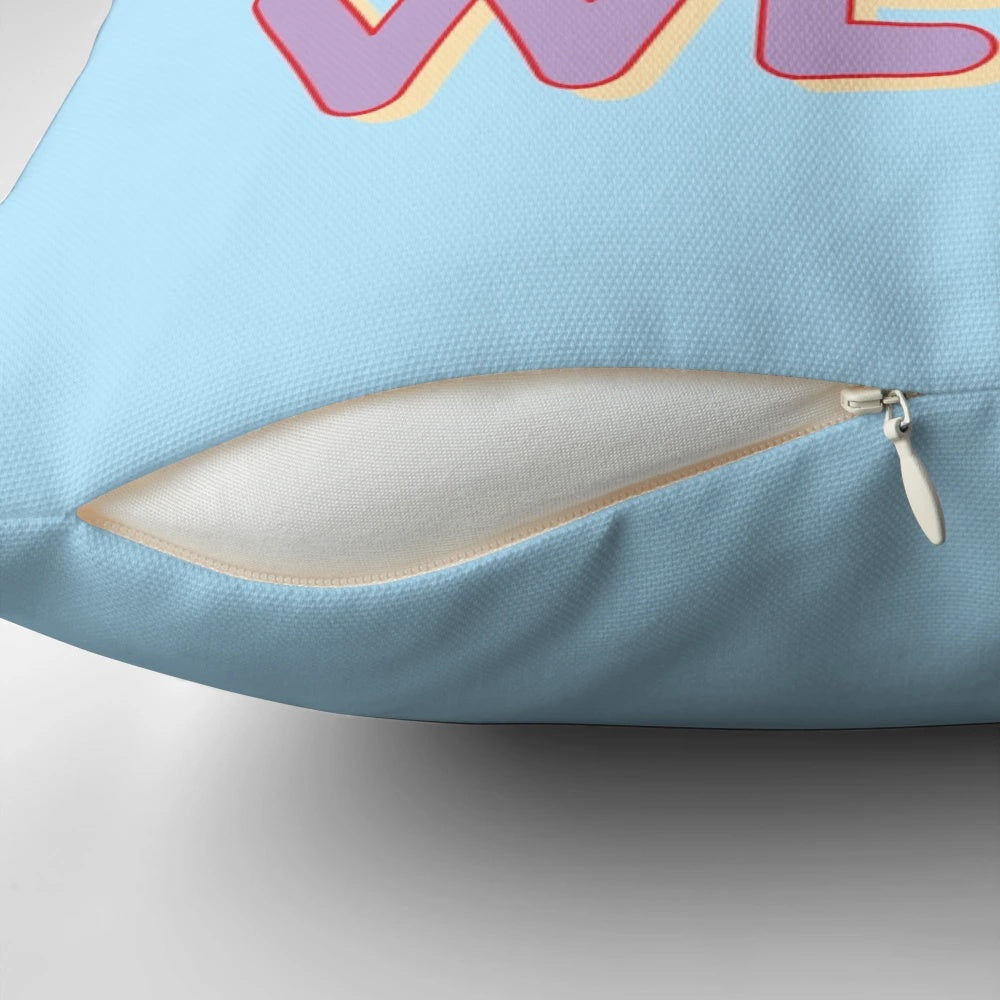 Steven Universe 'Keep Beach City Weird' Decorative Pillow featuring characters Garnet, Amethyst, and Pearl