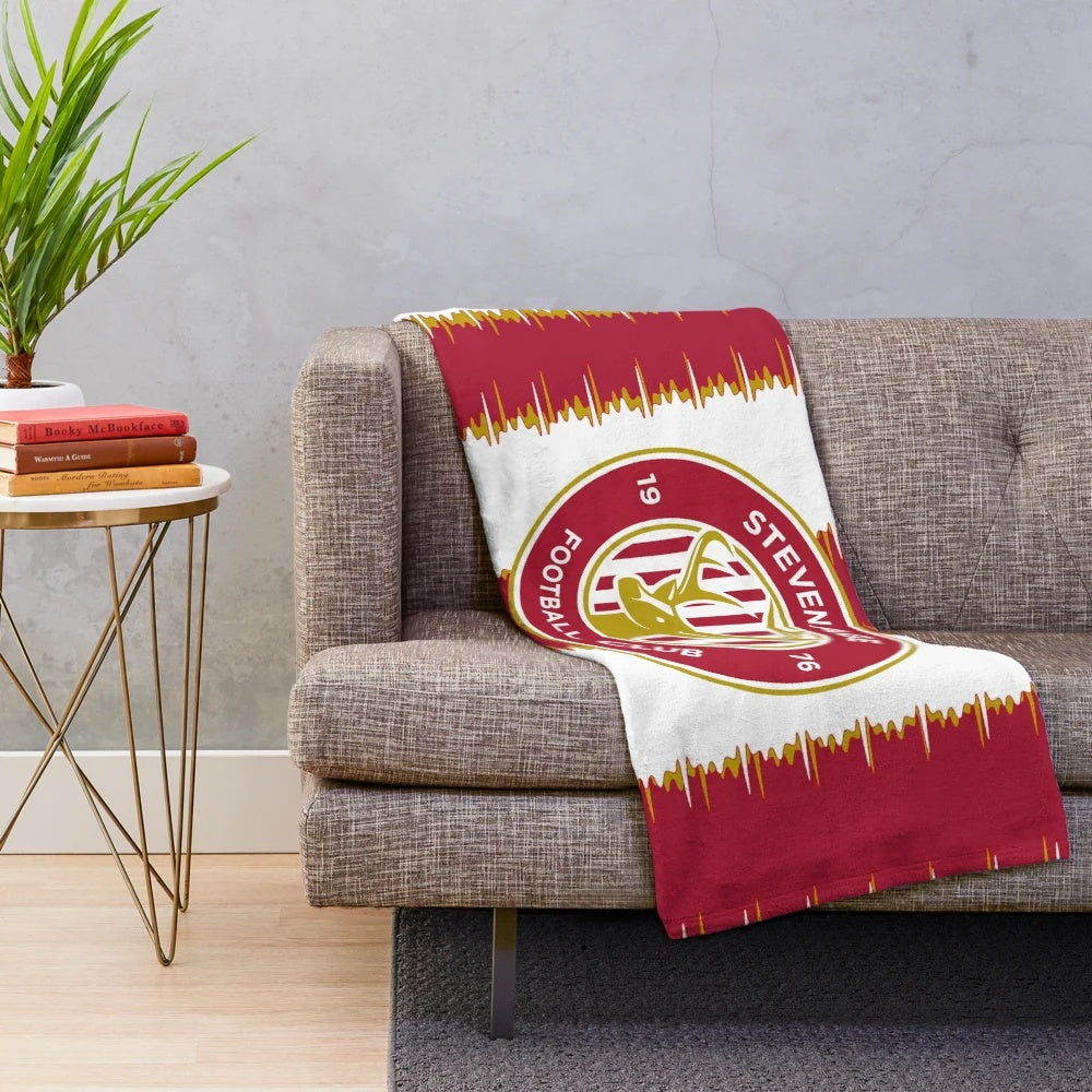Stevenage FC Plush Blanket with Red and White Colors