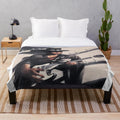 Plush blanket featuring the iconic "Texas Flood" album cover art of Stevie Ray Vaughan.