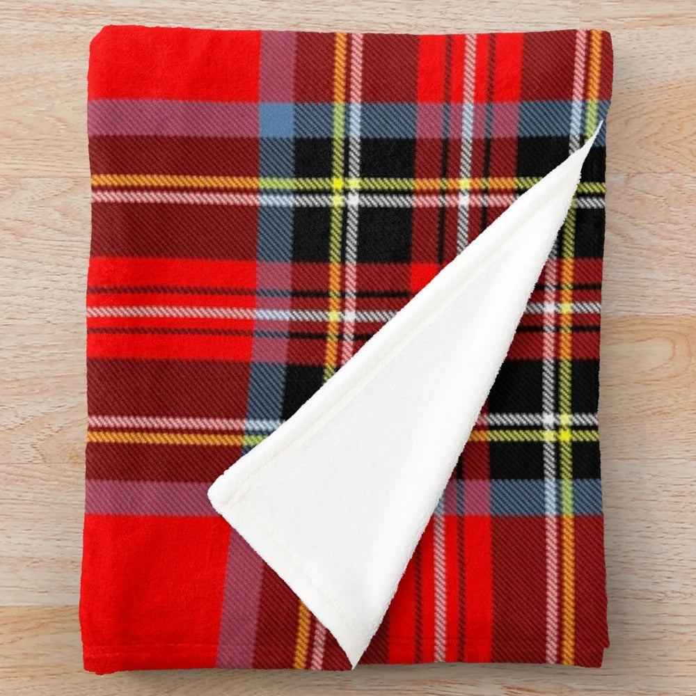 Stewart Royal Modern Tartan Inspired Thistle Plush Blanket