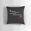 Stick man figure printed on a plush, comfortable pillow