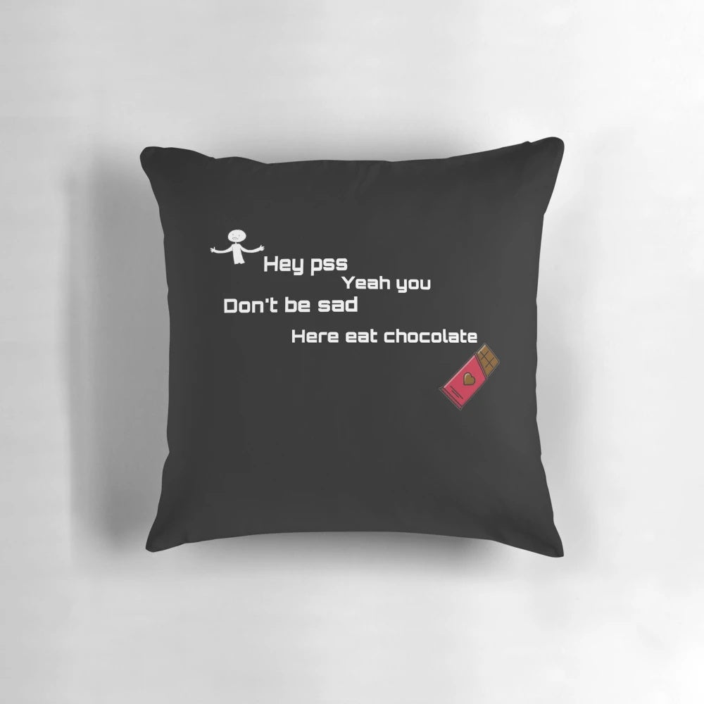Stick man figure printed on a plush, comfortable pillow