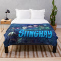 Stingray inspired plush blanket featuring characters and designs from the Gerry and Sylvia Anderson TV series