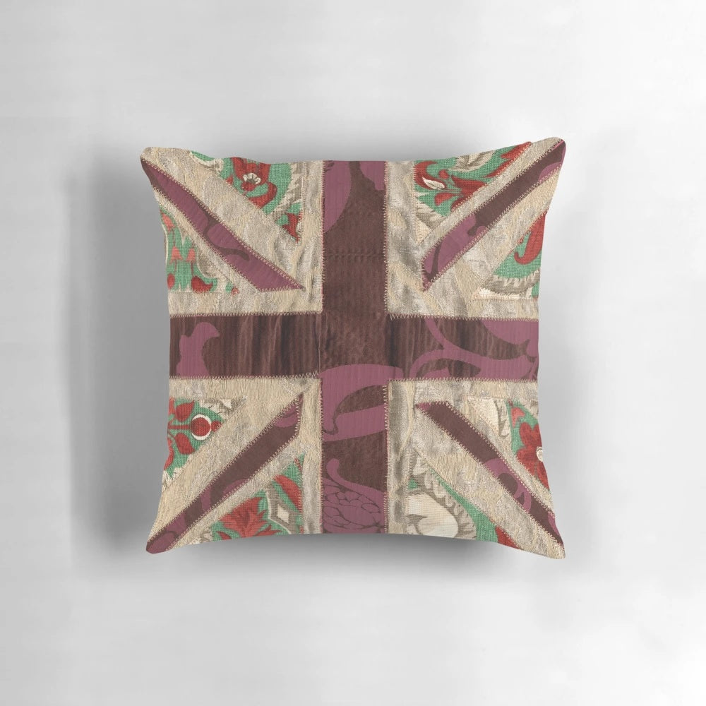 Stitched fabric Union Jack British flag decorative pillow