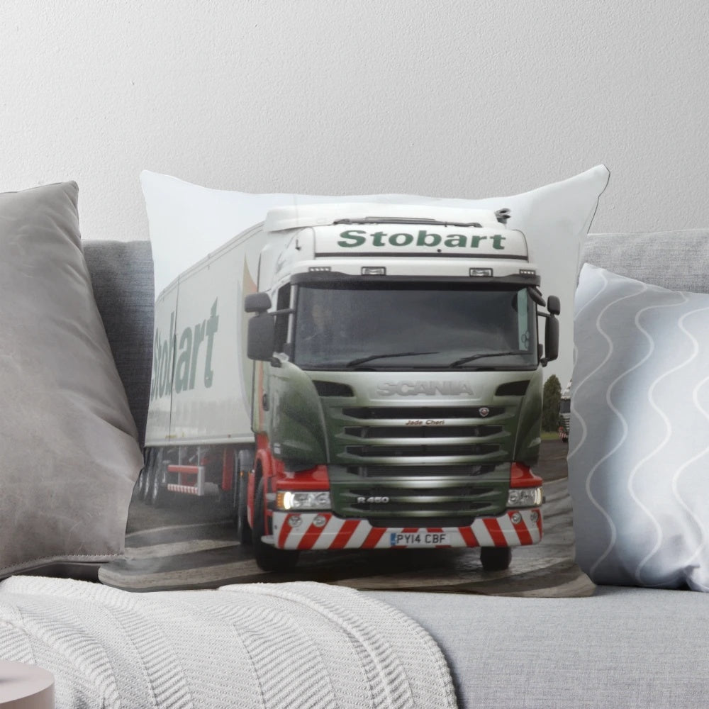 Stobart-themed lorry/truck-shaped pillow for home or office decor