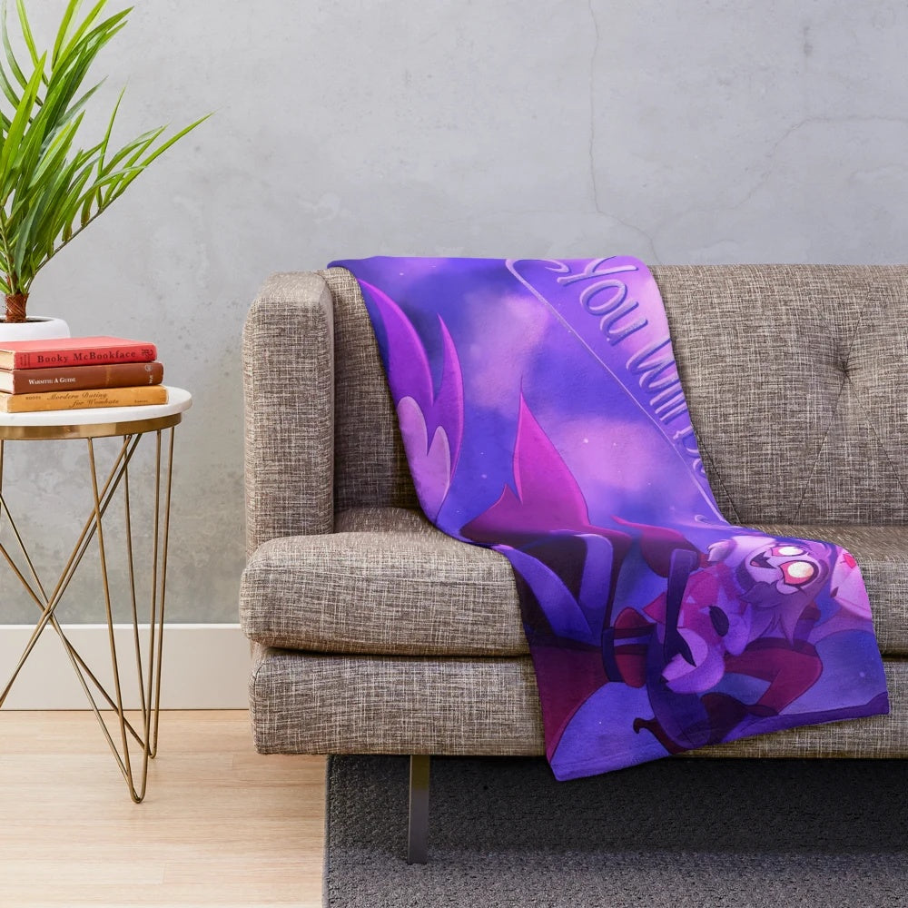 Stolas and Octavia inspired plush blanket featuring a galaxy and star design