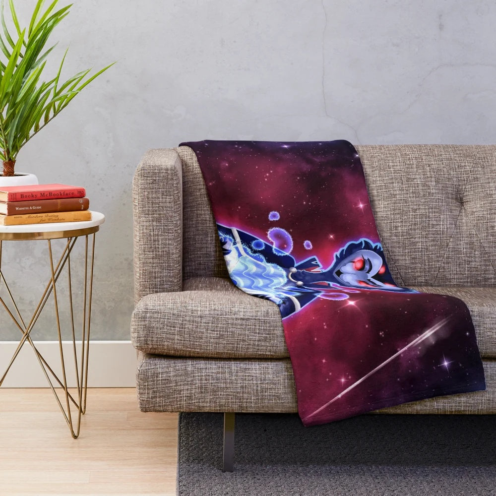 Stolas inspired plush blanket featuring the character from the show Helluva Boss