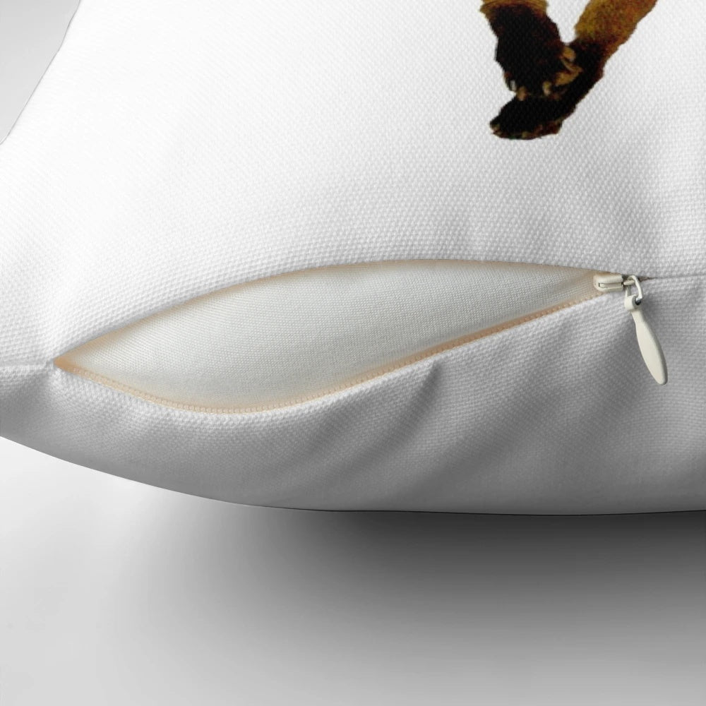 "Stoned Fox Meme Taxidermy Pillow - Quirky and Amusing Animal Themed Home Decor"