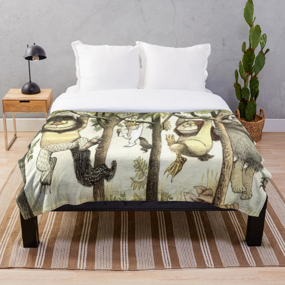 Wild Things Plush Blanket featuring the character Max from the children's book "Where the Wild Things Are