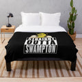 Shrek inspired plush blanket with "Straight Outta Swampton" design