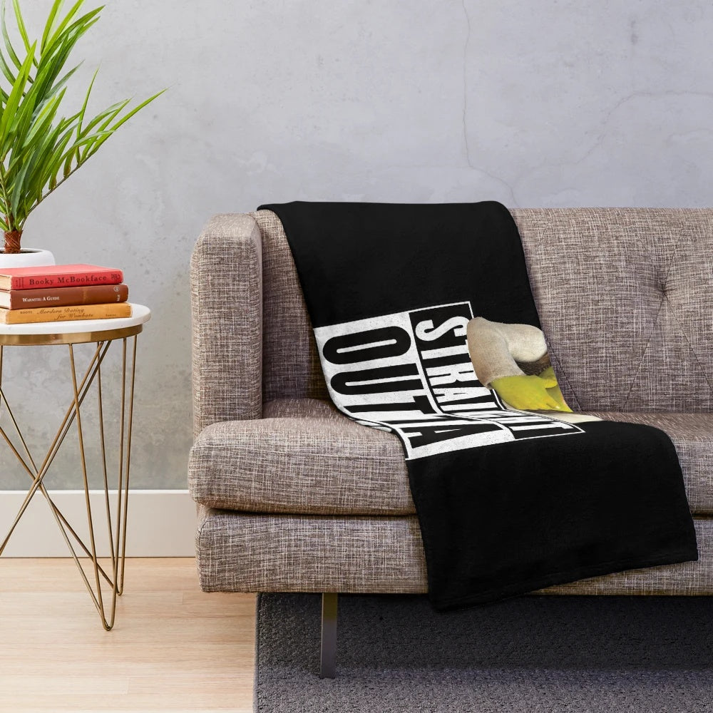 Shrek inspired plush blanket with "Straight Outta Swampton" design