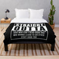 Straight Outta Zoolander parody plush blanket featuring Derek Zoolander and NWA-inspired design
