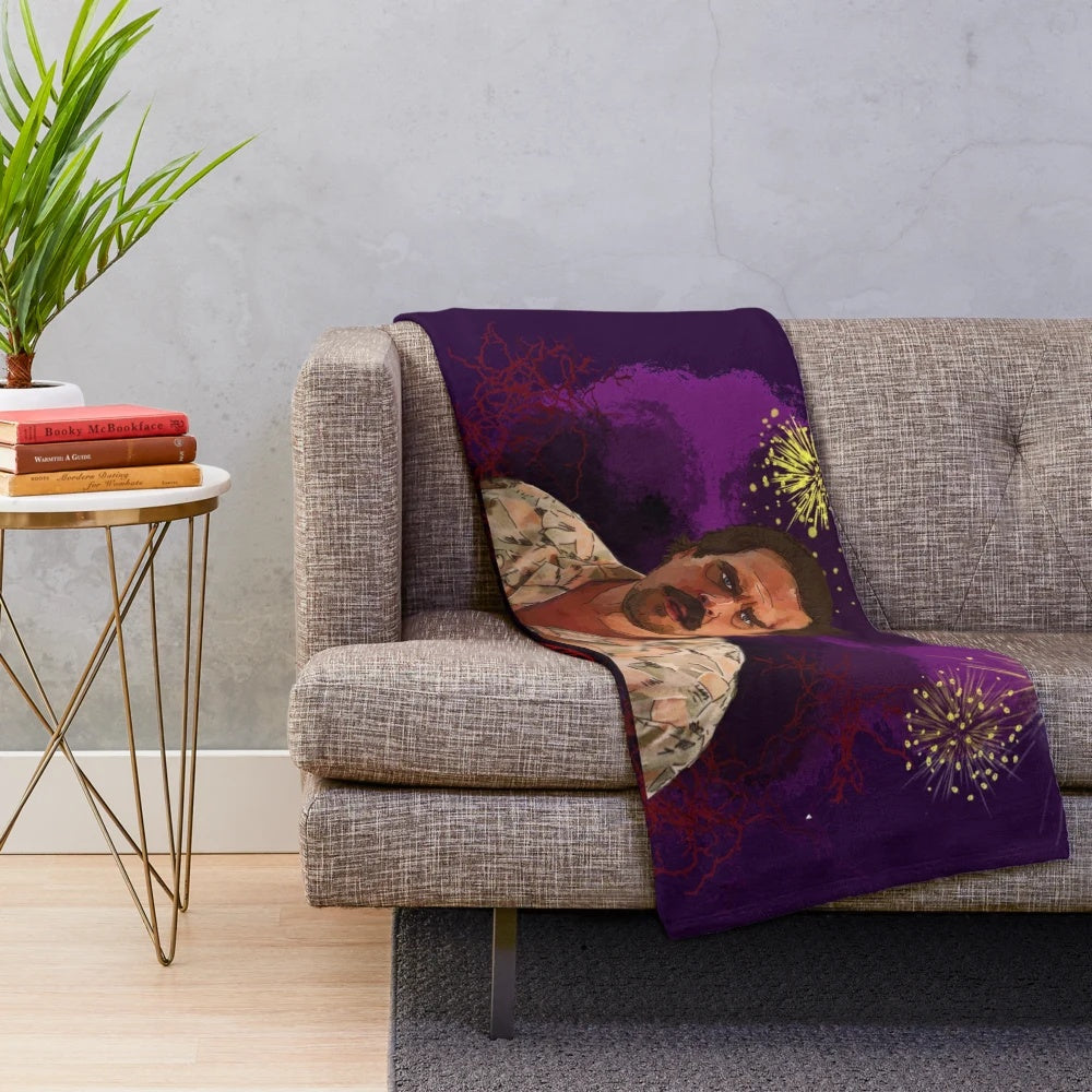 Strange themed plush blanket featuring Stranger Things inspired design