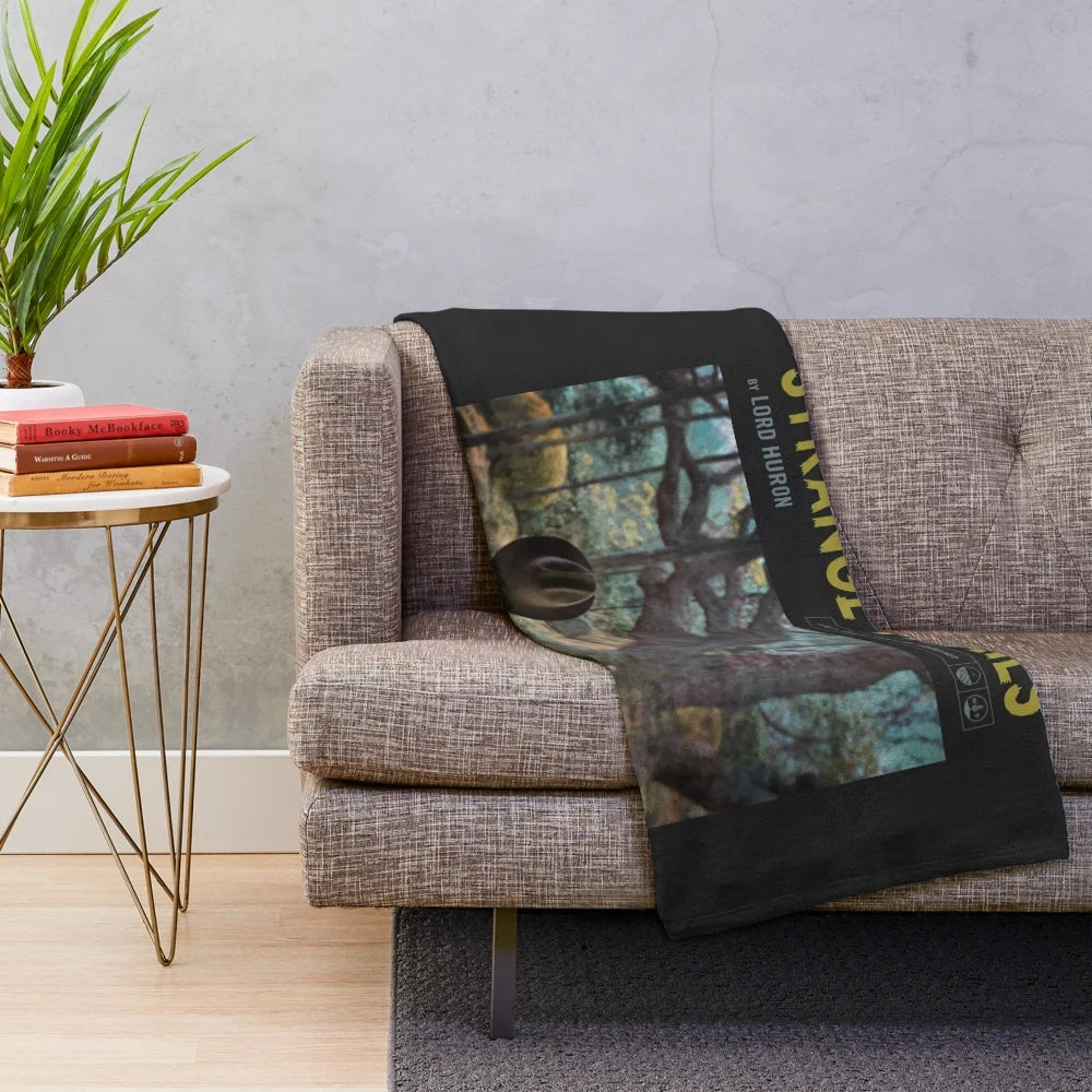 Strange Trails inspired plush blanket with lord huron band and album art