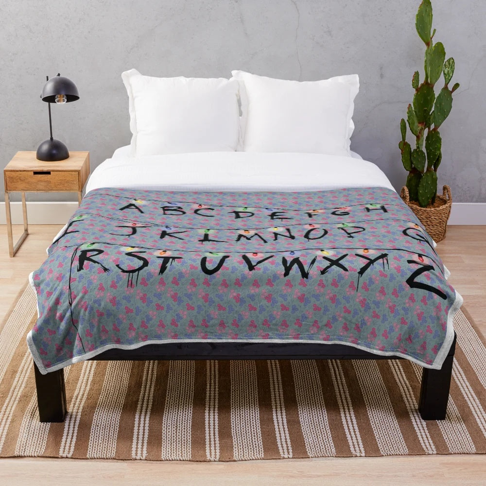 Stranger Things Inspired Alphabet Plush Blanket
