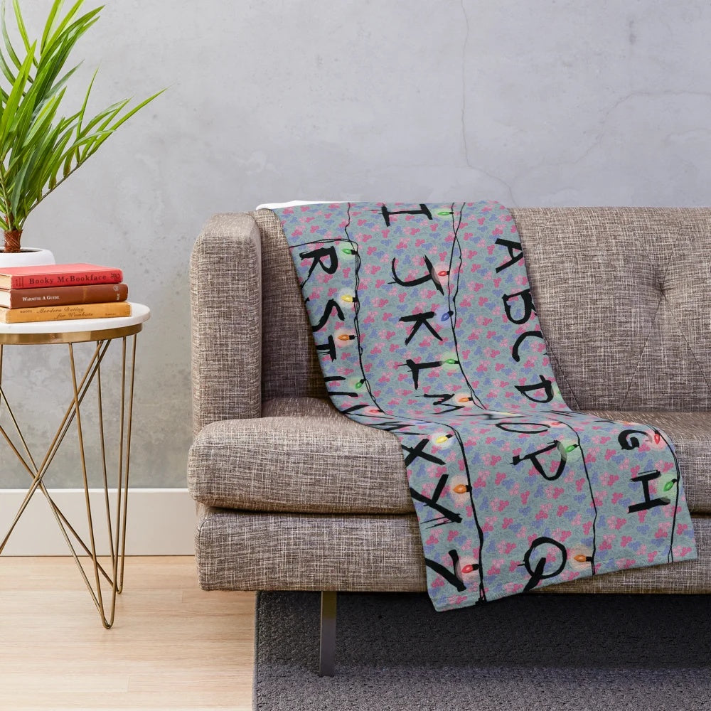 Stranger Things Inspired Alphabet Plush Blanket