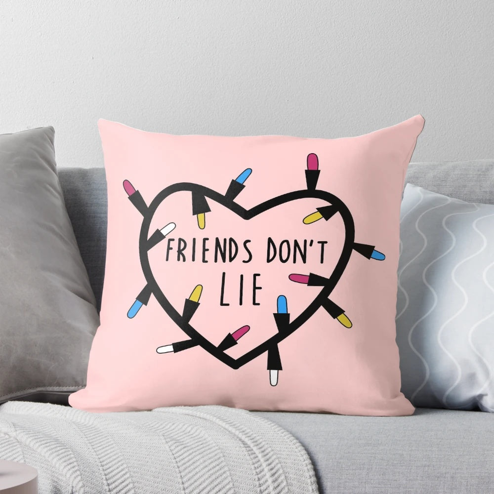Stranger Things Friends Don't Lie Decorative Pillow