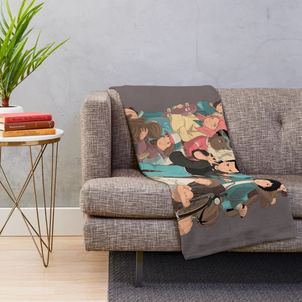 Stranger Things inspired plush blanket featuring the demogorgon and upside down design