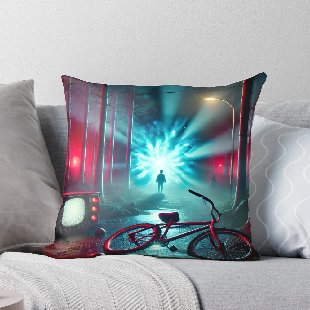 Stranger Things Retro Upside Down Themed Pillow - Perfect Home and Bedroom Decor