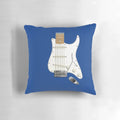 Strat style guitar digital illustration printed on a comfortable pillow for music enthusiasts.