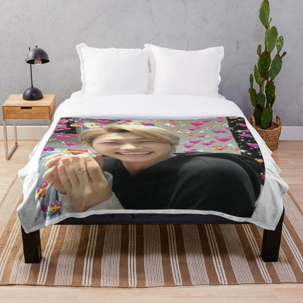 Stray Kids Felix Heart Meme Inspired Plush Blanket