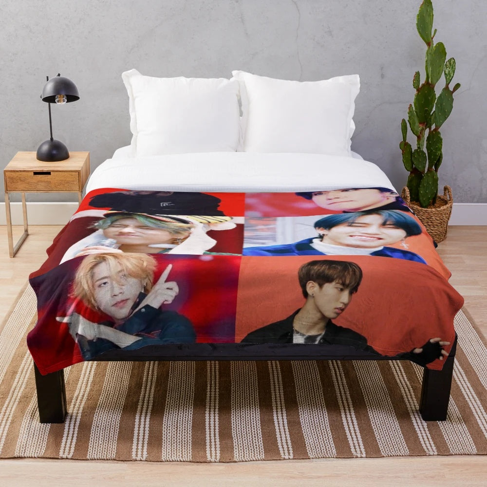 Stray Kids Inspired Han Jisung Themed Plush Blanket