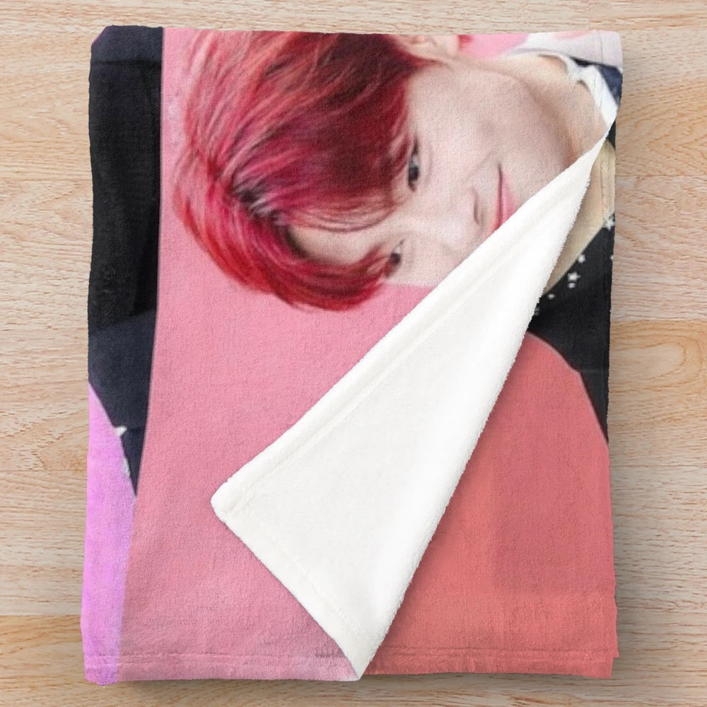 Stray Kids I.N. Jeongin Plush Blanket with Collage Design