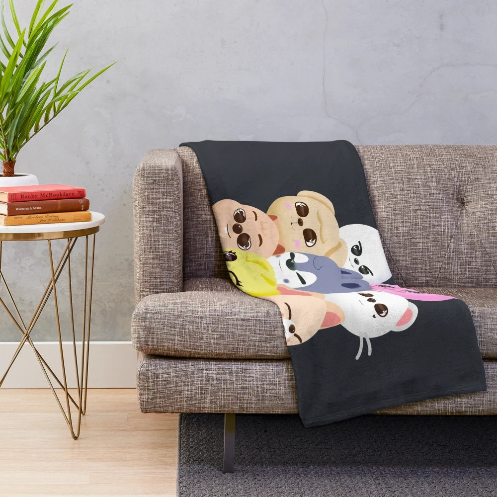 Stray Kids inspired plush blanket with cute cartoon characters
