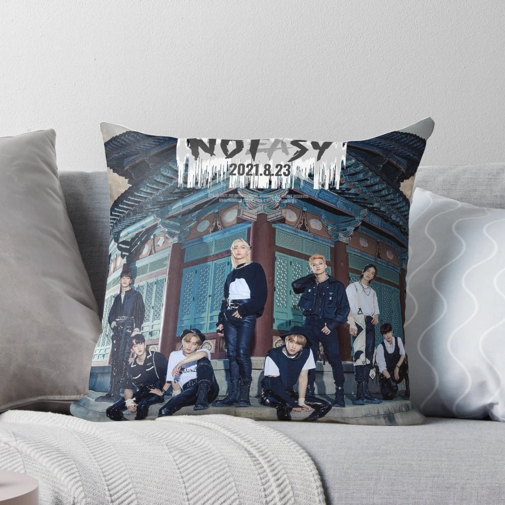 Stray Kids 'No Easy' album cover printed on a high-quality pillow