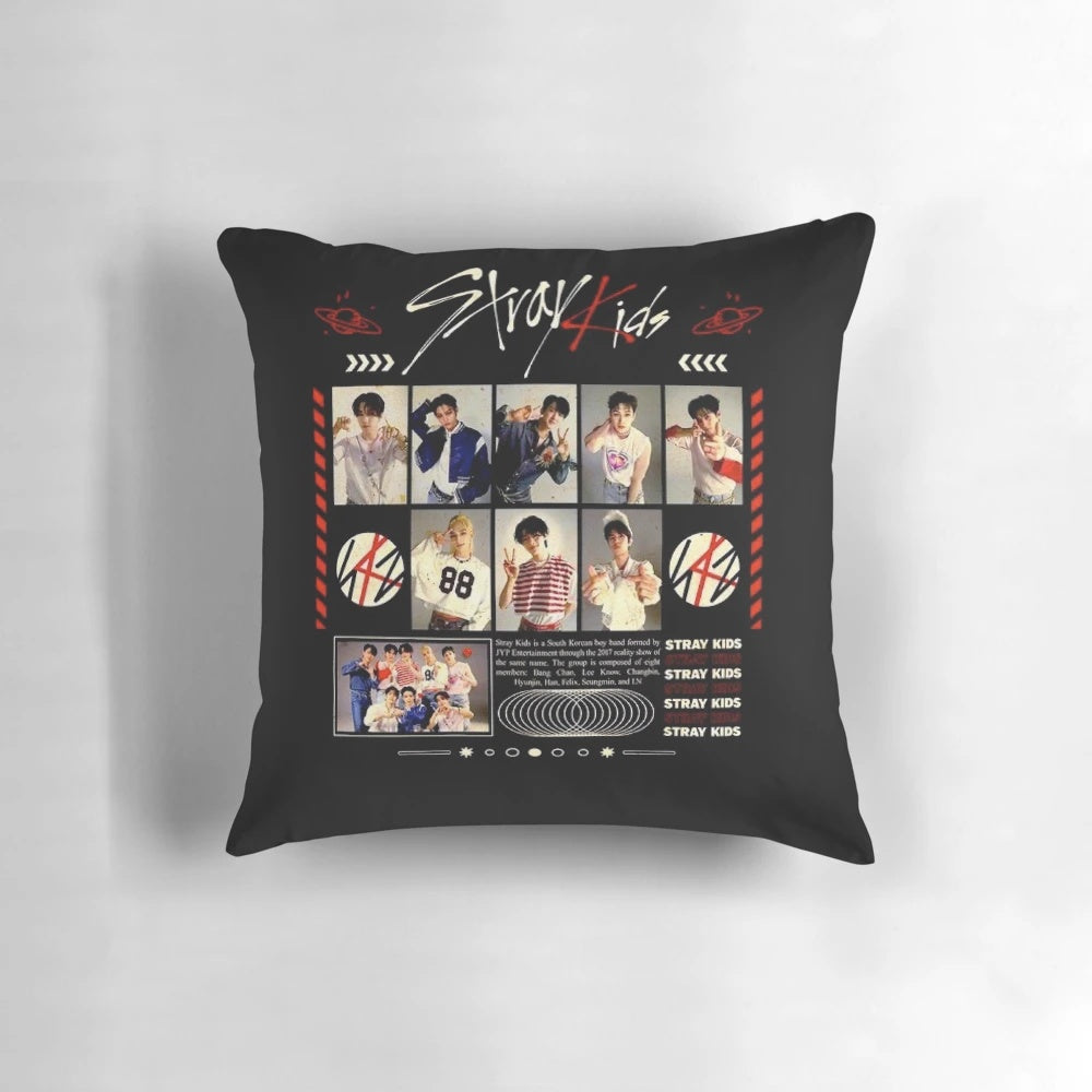 Stray Kids OT8 Pillow featuring Bang Chan, Hyunjin, and other members