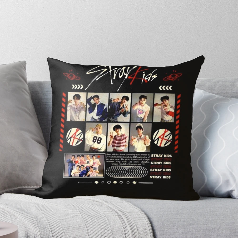 Stray Kids OT8 Pillow featuring Bang Chan, Hyunjin, and other members