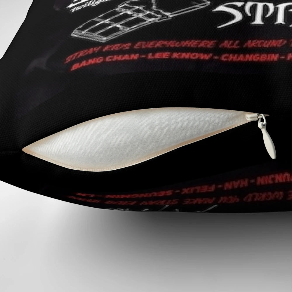 Stray Kids (SKZ) album cover design printed on a soft, comfortable pillow