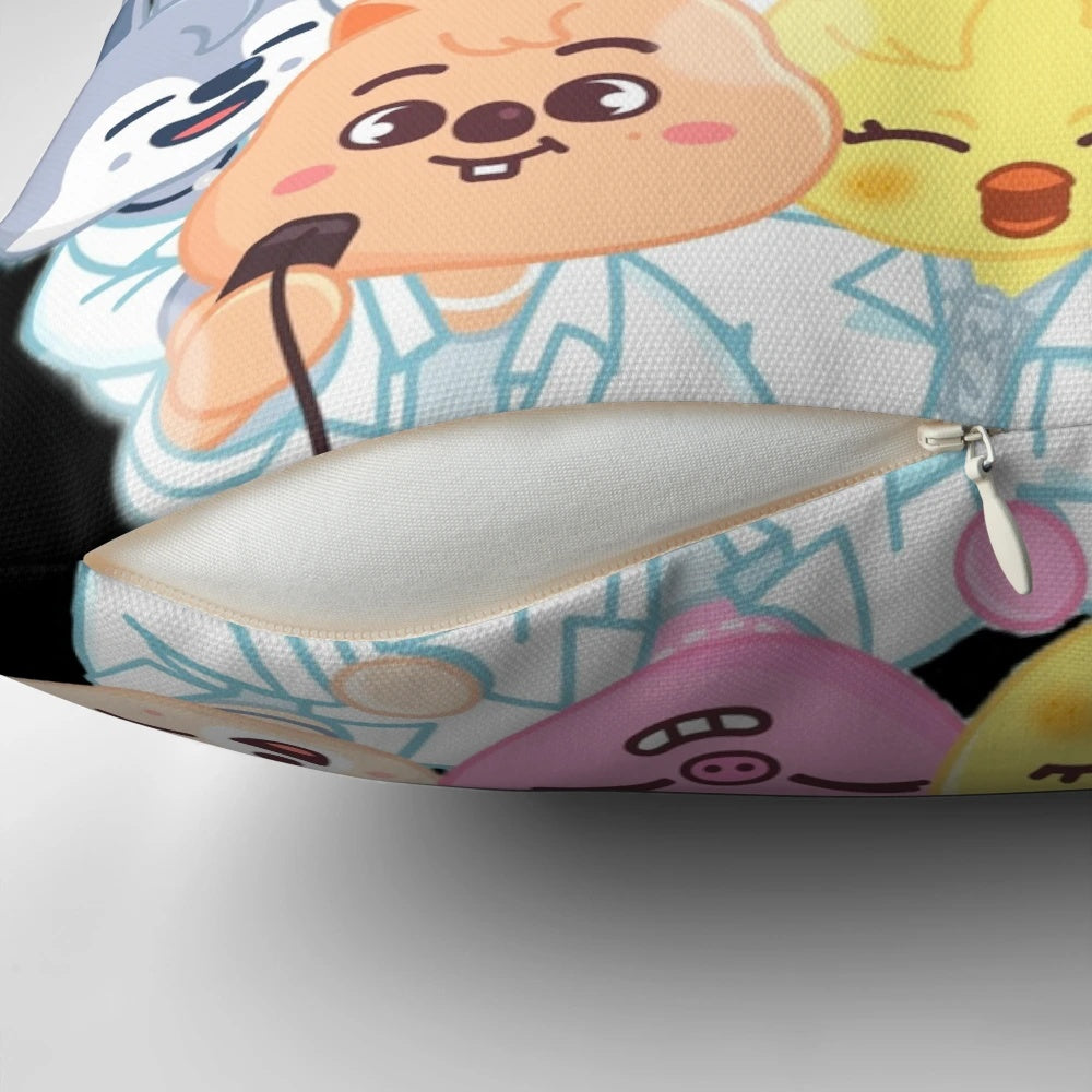 Stray Kids SKZOO plush pillow featuring the group's signature animal characters