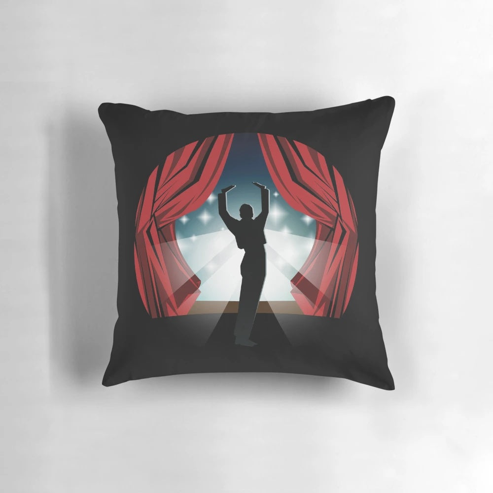 Strictly Ballroom movie-inspired throw pillow featuring dance and musical elements