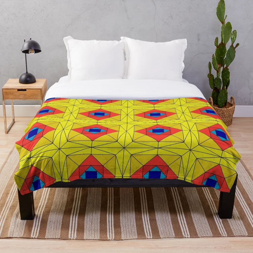Suspiria-inspired stained glass pattern plush blanket