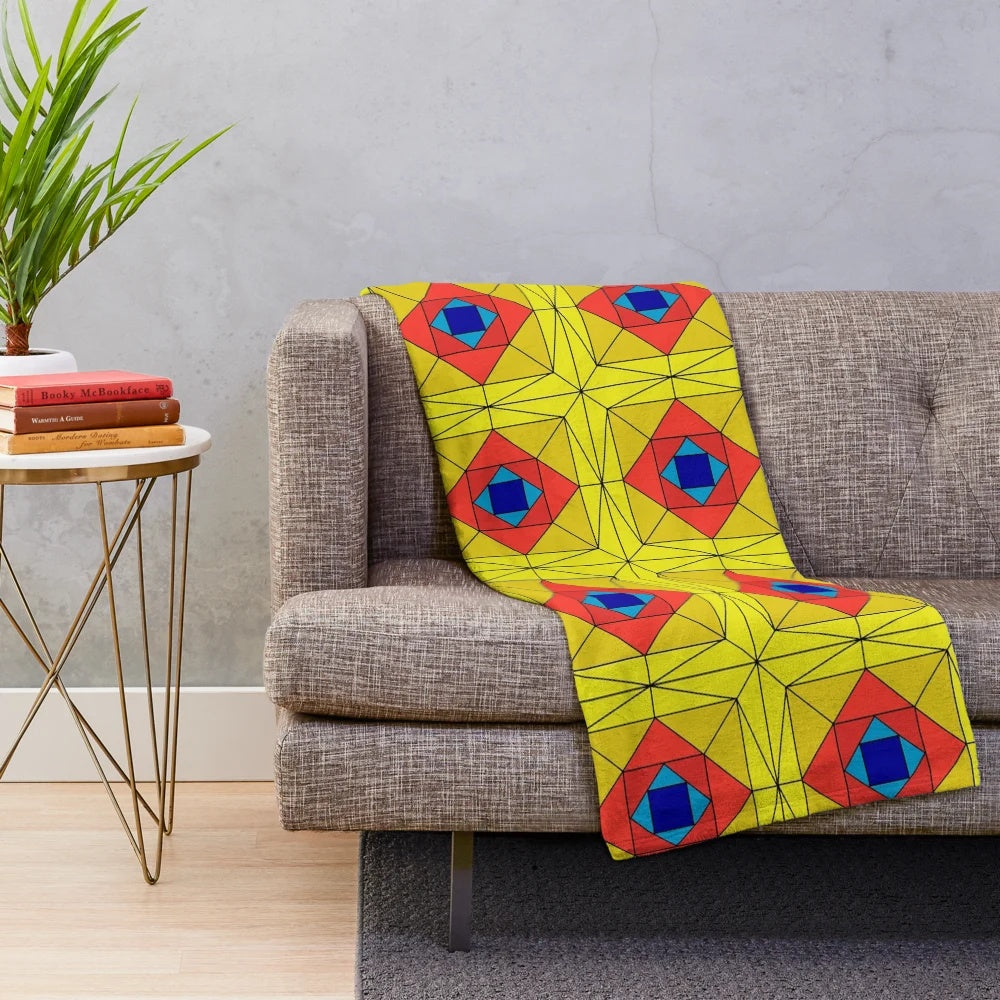 Suspiria-inspired stained glass pattern plush blanket