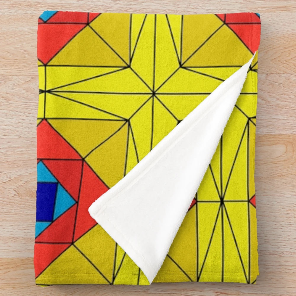 Suspiria-inspired stained glass pattern plush blanket