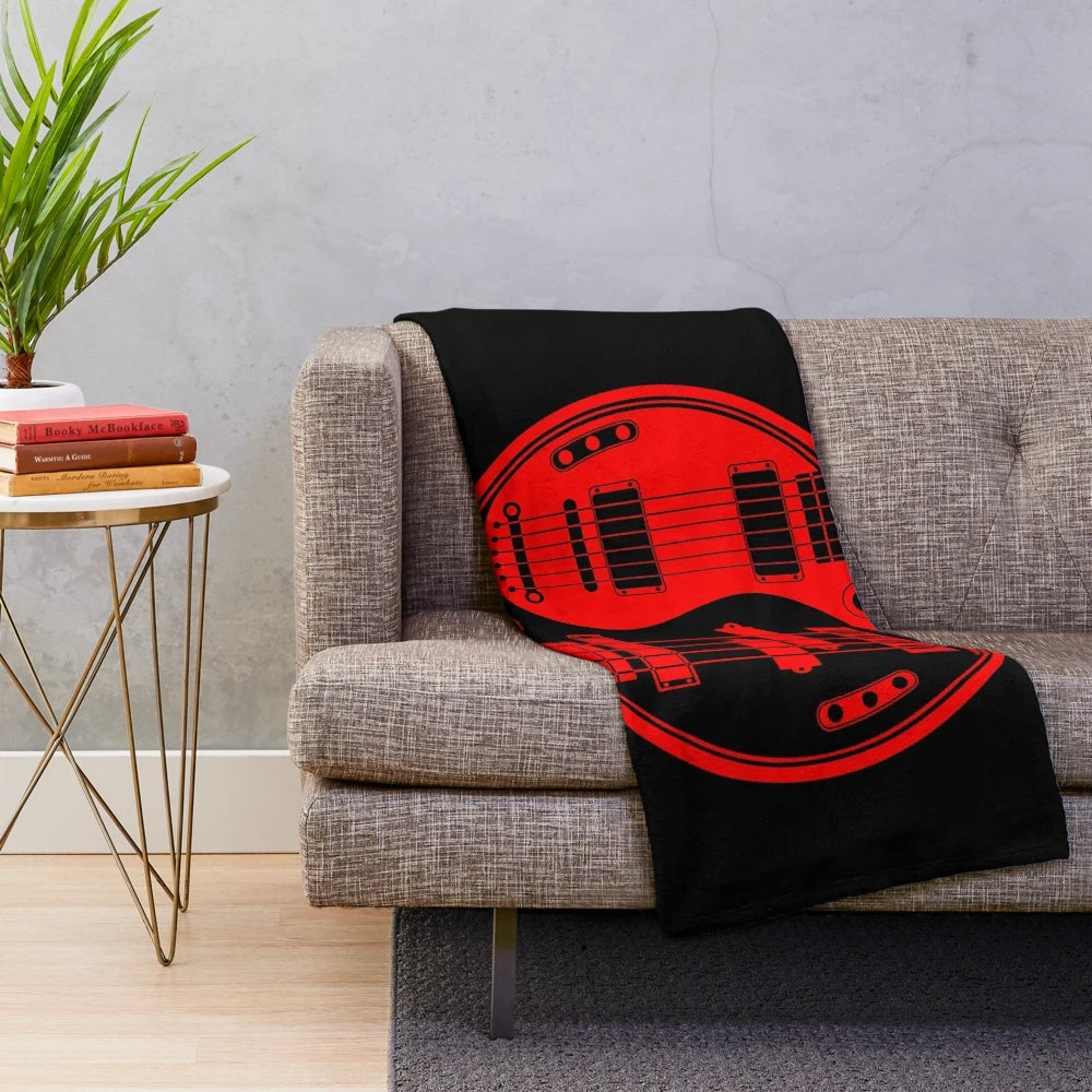 Yin Yang Guitar and Bass Plush Blanket
