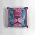 Striped pillow with Aston Villa football club lion design