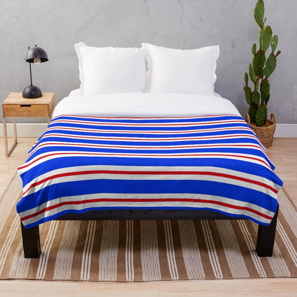 Glasgow Rangers football club plush striped blanket