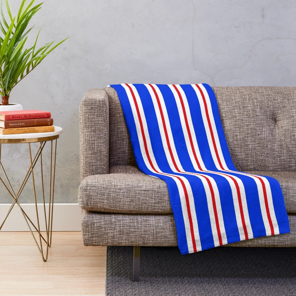 Glasgow Rangers football club plush striped blanket