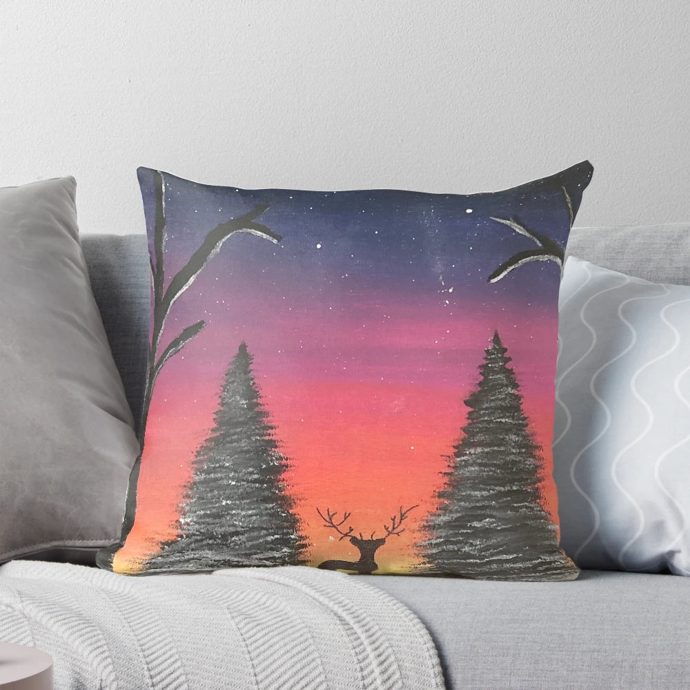 Vibrant abstract design on a high-quality canvas board pillow, perfect for modern living spaces.
