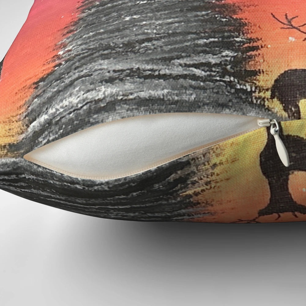Vibrant abstract design on a high-quality canvas board pillow, perfect for modern living spaces.